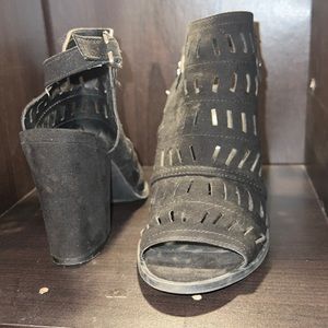 Black high heel sandals